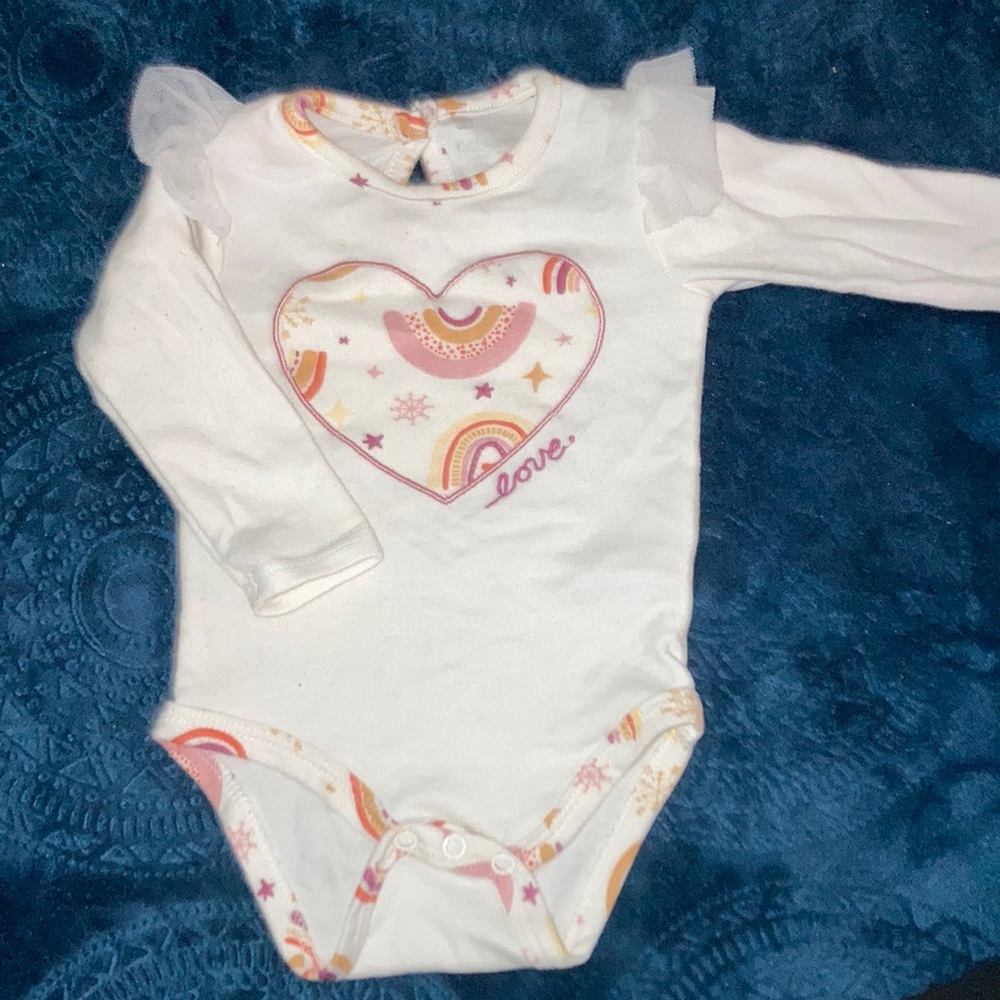 3/6m baby girl long sleeve onesie